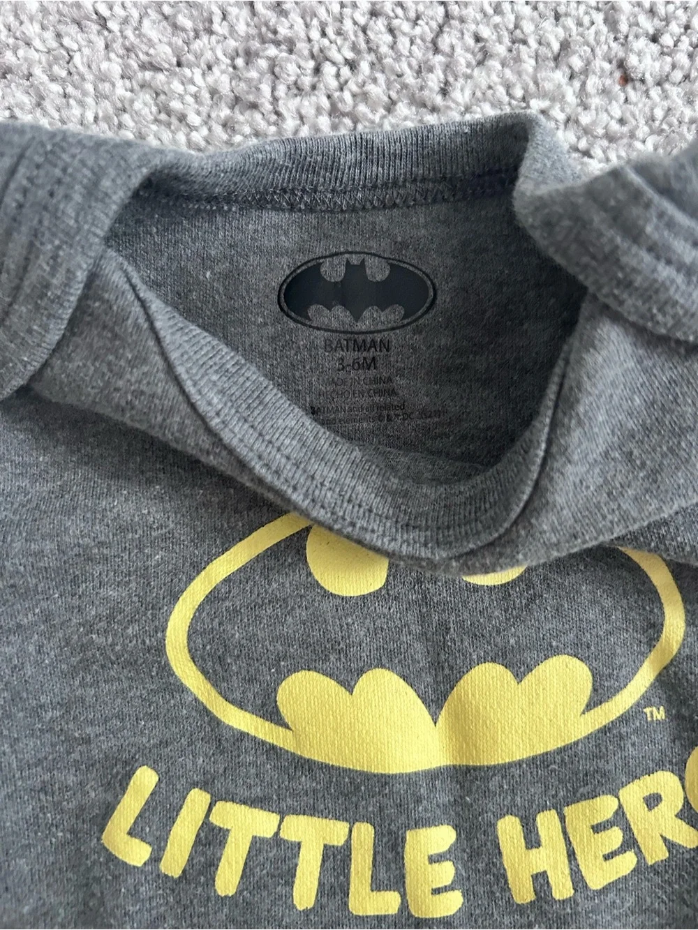 Batman Gray and Yellow Little Hero One-Piece with Pants